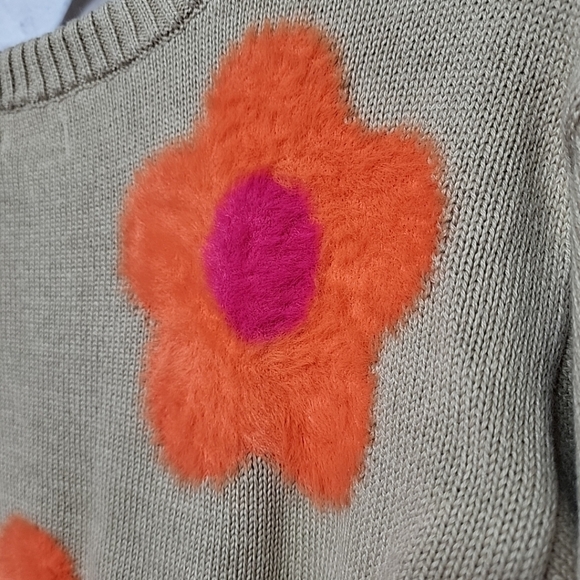 Epic Threads Large 14-16 Fuzzy Flower Knit Sweater NWT‎ Funky Bright Fun - Picture 3 of 7